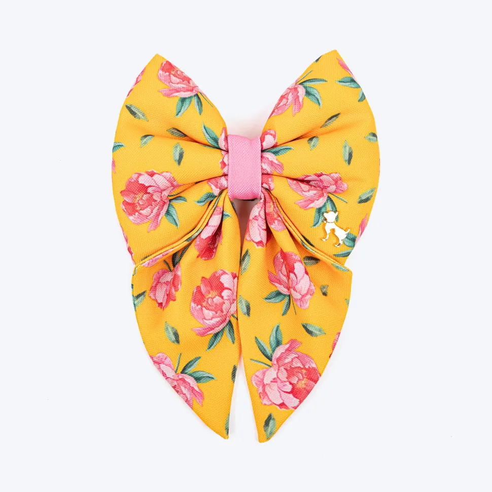 HUFT Blush Bloom Lady Bow Tie For Dog - Yellow