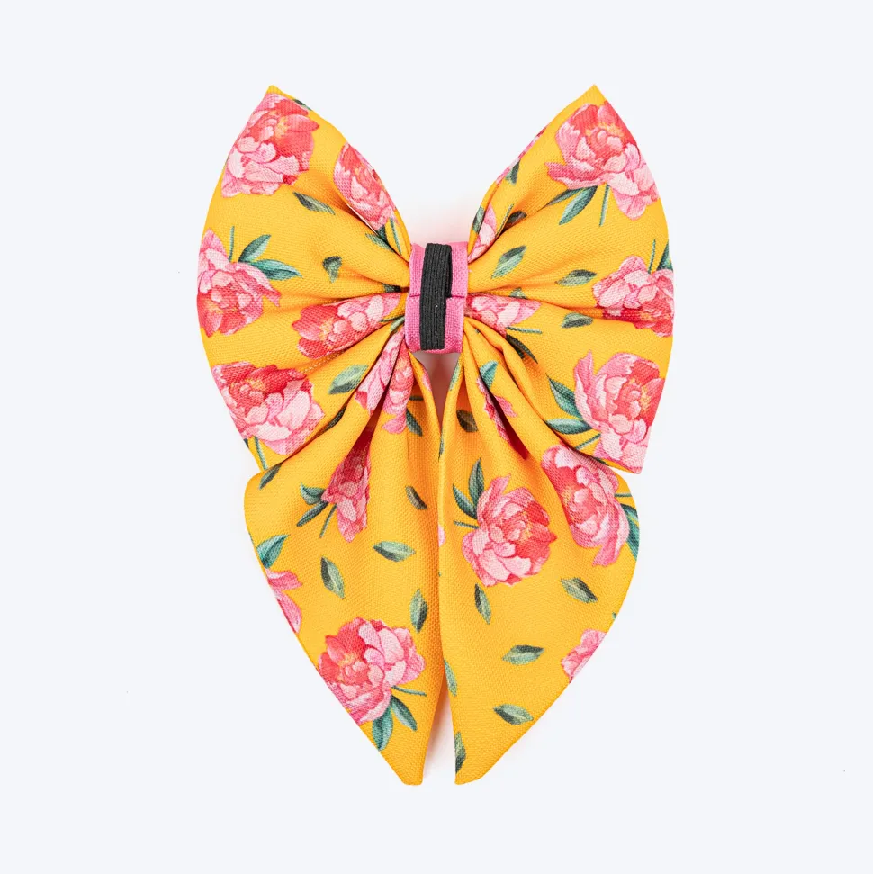 HUFT Blush Bloom Lady Bow Tie For Dog - Yellow