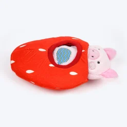 HUFT Boingy Piggy Crinkly Bungee Toy For Dog - Multicolor