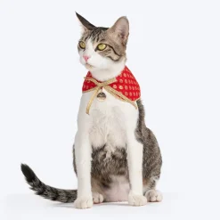 HUFT Brocade Dazzle Pet Scarf For Cat & Puppy - Red