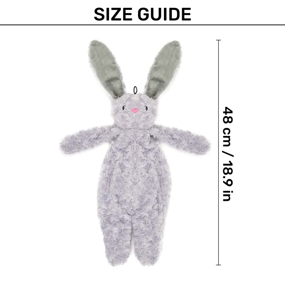 HUFT Bubbly Bunny Plush Toy For Dog - Grey