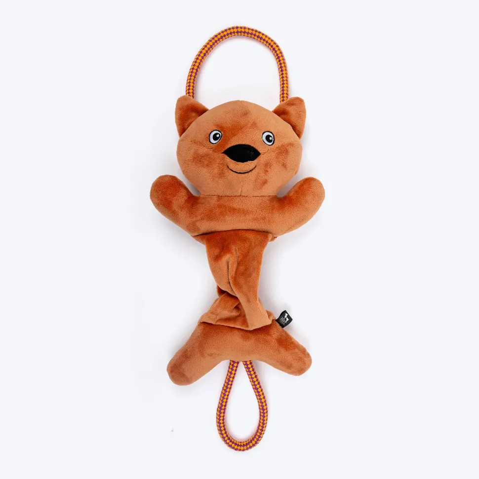 HUFT Bungee Fox Squeaky Plush Toy For Dog - Rust