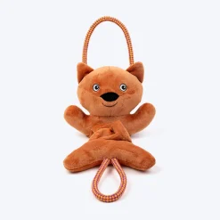 HUFT Bungee Fox Squeaky Plush Toy For Dog - Rust