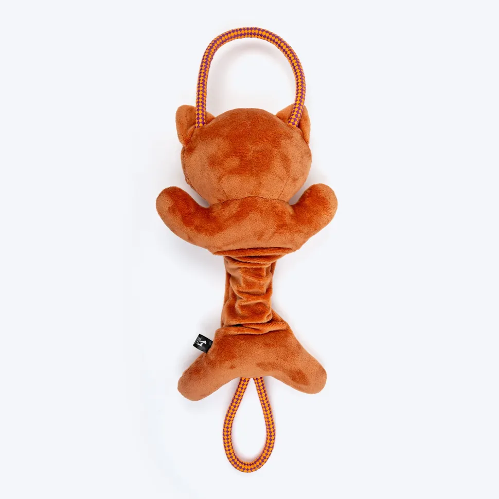 HUFT Bungee Fox Squeaky Plush Toy For Dog - Rust