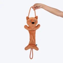 HUFT Bungee Fox Squeaky Plush Toy For Dog - Rust