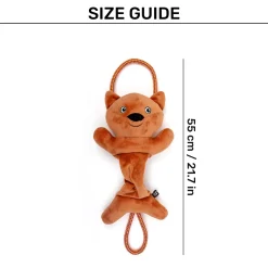 HUFT Bungee Fox Squeaky Plush Toy For Dog - Rust