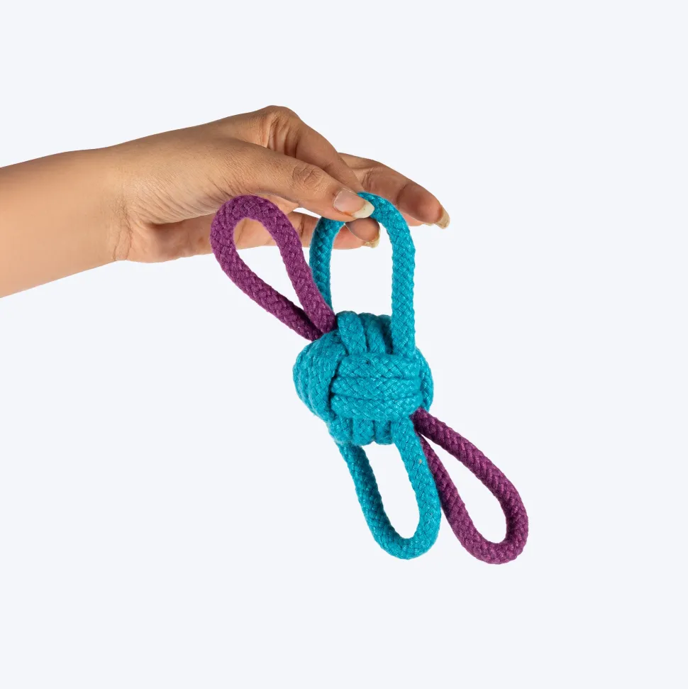 HUFT Butterfly Knot Rope Toy For Dog - Blue & Purple