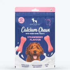 HUFT Calcium Chews Bite-Sized Bone Treats For Dog - Strawberry Flavour - 200 gm