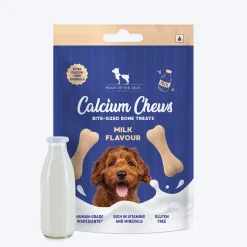 HUFT Calcium Chews Bite-Sized Bone Treats For Dog - Milk Flavour - 200 gm