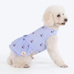 HUFT Cherie Cherry Stripe Dress For Dog - Blue & White