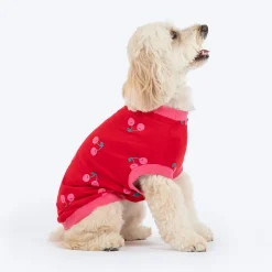 HUFT Cherry Pop Printed T-Shirt For Dog - Red