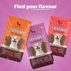 HUFT Chewbarks Dog Soft Chew Strips Treats - Grilled Duck - 30 gm