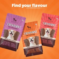 HUFT Chewbarks Smoked Chicken Soft Chew Strips Treat For Dogs - 30g