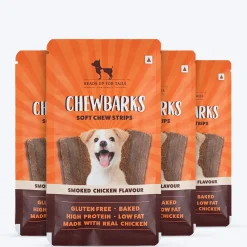 HUFT Chewbarks Smoked Chicken Soft Chew Strips Treat For Dogs - 30g