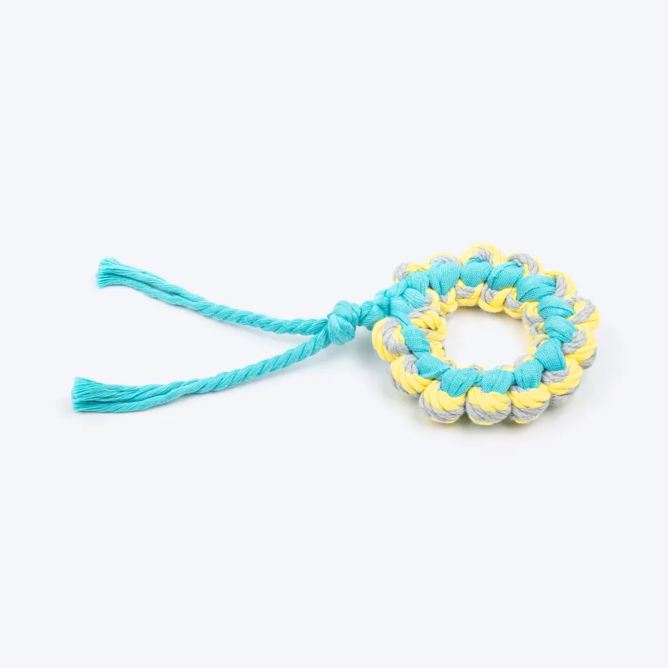 HUFT Chewsies Ring Rope Toy for Puppies & Small Dogs- Multicolor