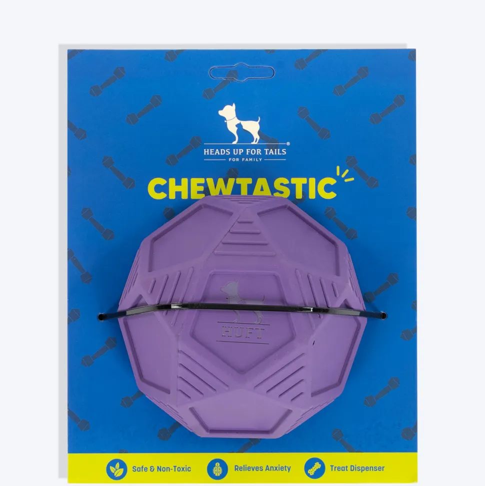 HUFT Chewtastic Bounce & Treat Ball Chew Toy For Dog - Purple