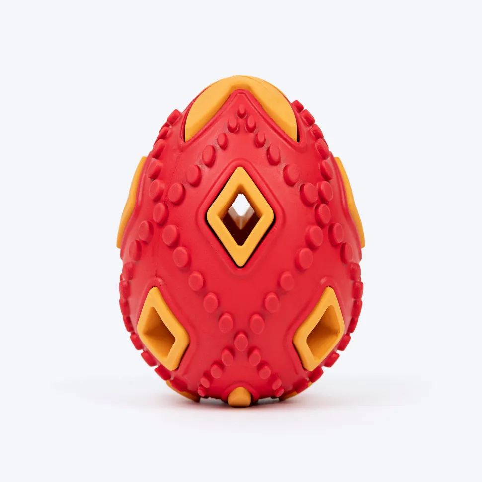 HUFT Chewtastic Eggs-Tra Chew Toy For Dog - Red & Yellow