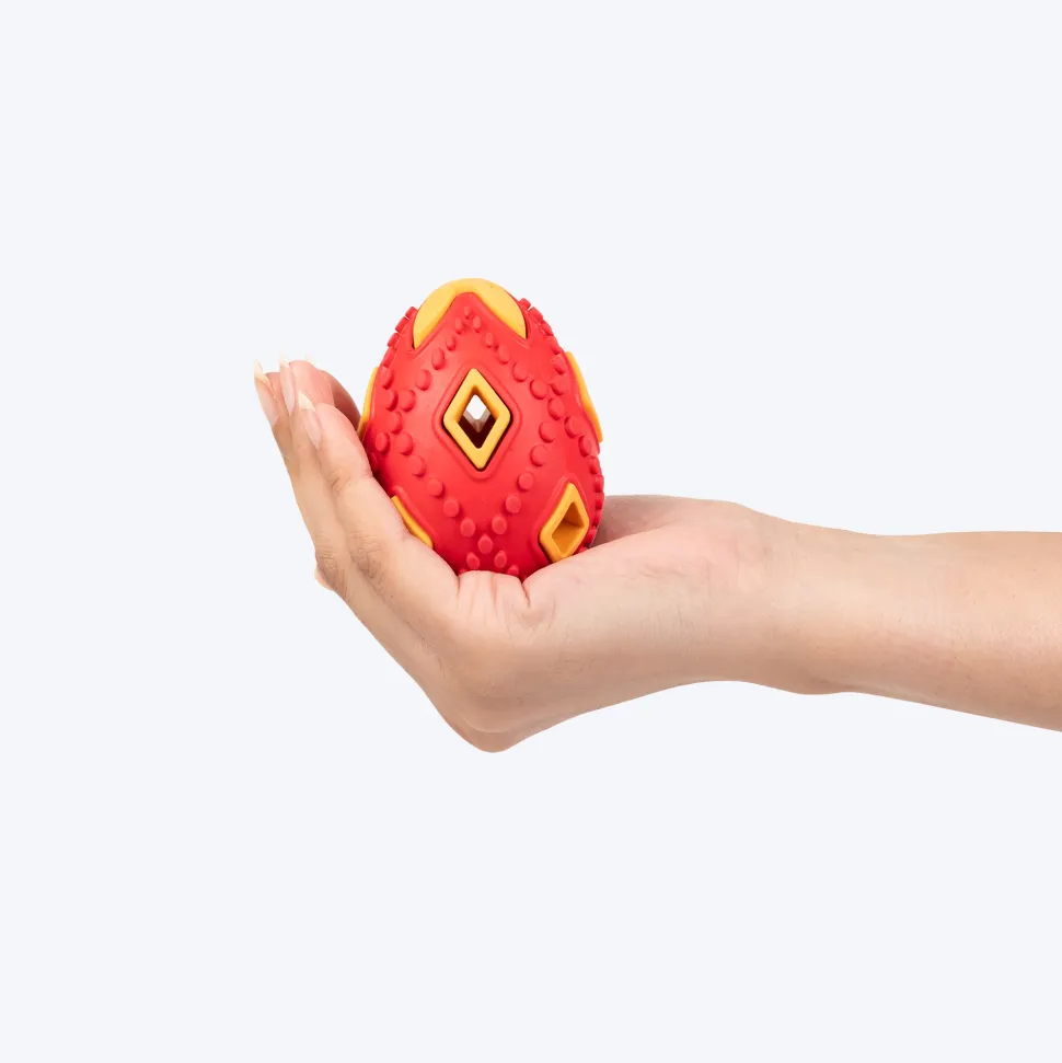 HUFT Chewtastic Eggs-Tra Chew Toy For Dog - Red & Yellow