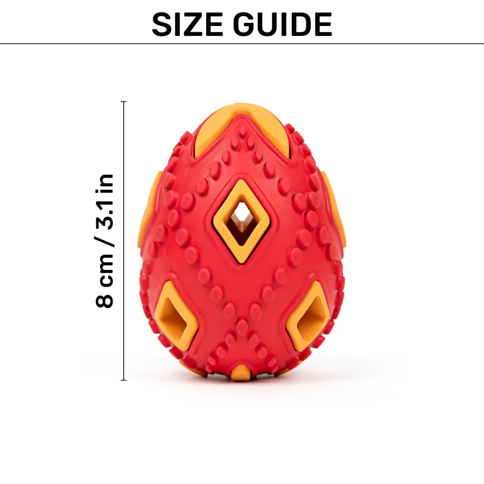 HUFT Chewtastic Eggs-Tra Chew Toy For Dog - Red & Yellow