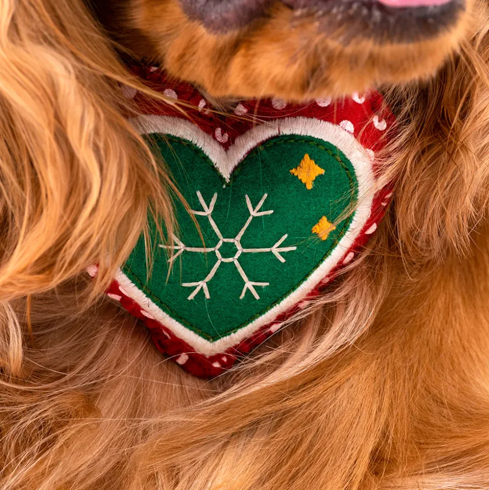 HUFT Christmas Darling Dog Collar Insert (Red and Green)