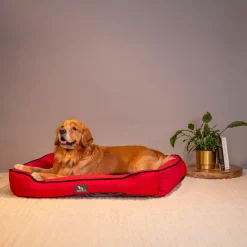 HUFT Classic Lounger Beds For Dogs - Red & Navy