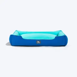 HUFT Classic Lounger Dog Bed - Blue & Turquoise