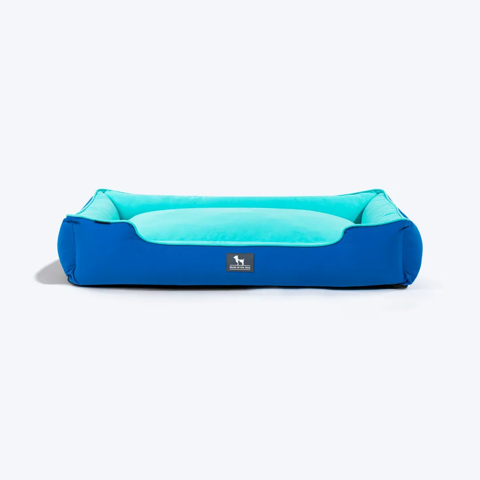 HUFT Classic Lounger Dog Bed - Blue & Turquoise