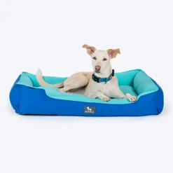 HUFT Classic Lounger Dog Bed - Blue & Turquoise