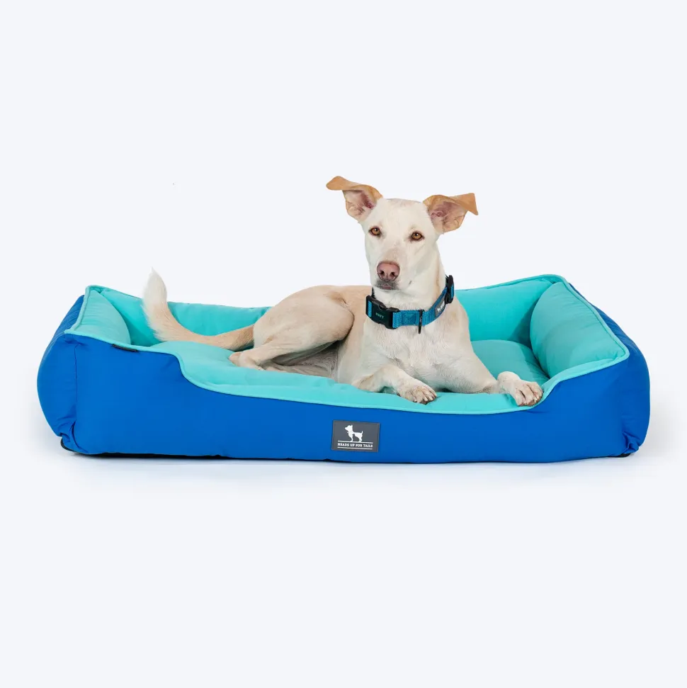 HUFT Classic Lounger Dog Bed - Blue & Turquoise