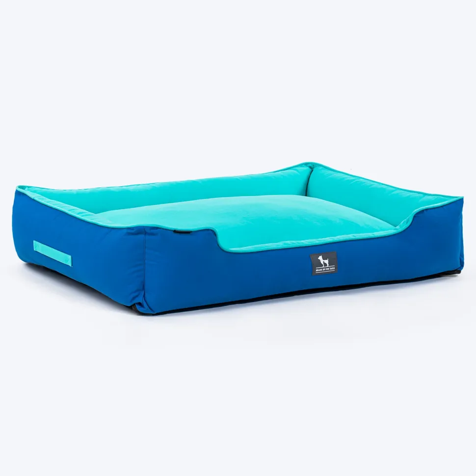 HUFT Classic Lounger Dog Bed - Blue & Turquoise