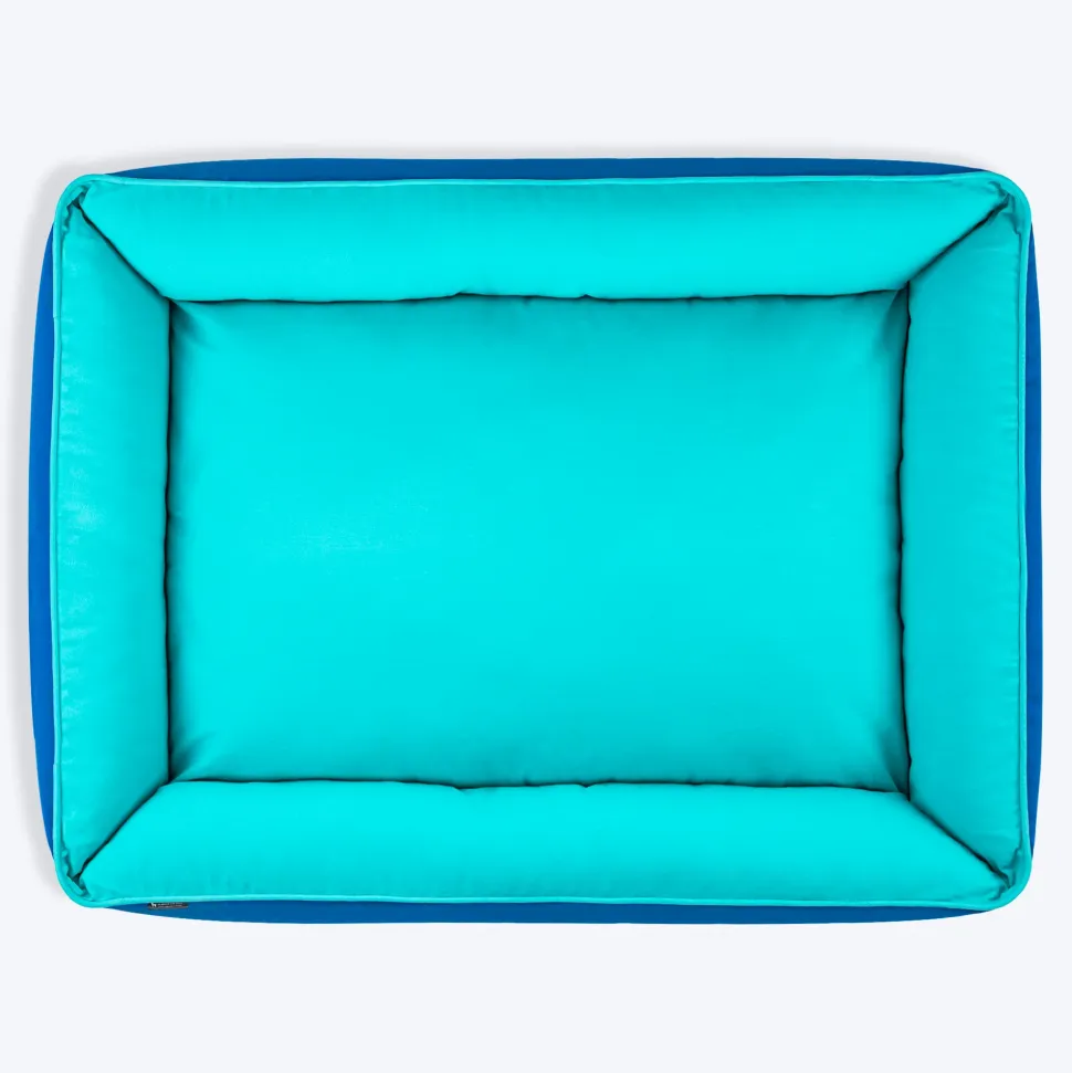 HUFT Classic Lounger Dog Bed - Blue & Turquoise