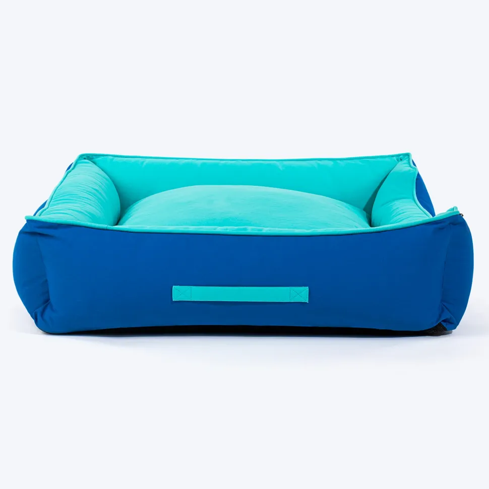 HUFT Classic Lounger Dog Bed - Blue & Turquoise