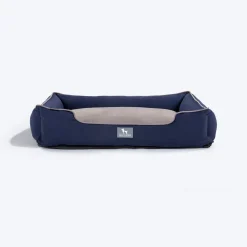 HUFT Classic Lounger Dog Bed - Grey & Navy