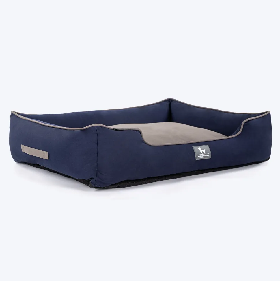 HUFT Classic Lounger Dog Bed - Grey & Navy