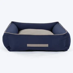 HUFT Classic Lounger Dog Bed - Grey & Navy