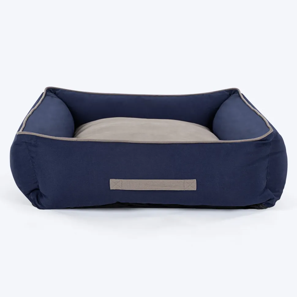 HUFT Classic Lounger Dog Bed - Grey & Navy