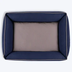 HUFT Classic Lounger Dog Bed - Grey & Navy
