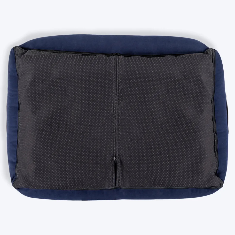 HUFT Classic Lounger Dog Bed - Grey & Navy
