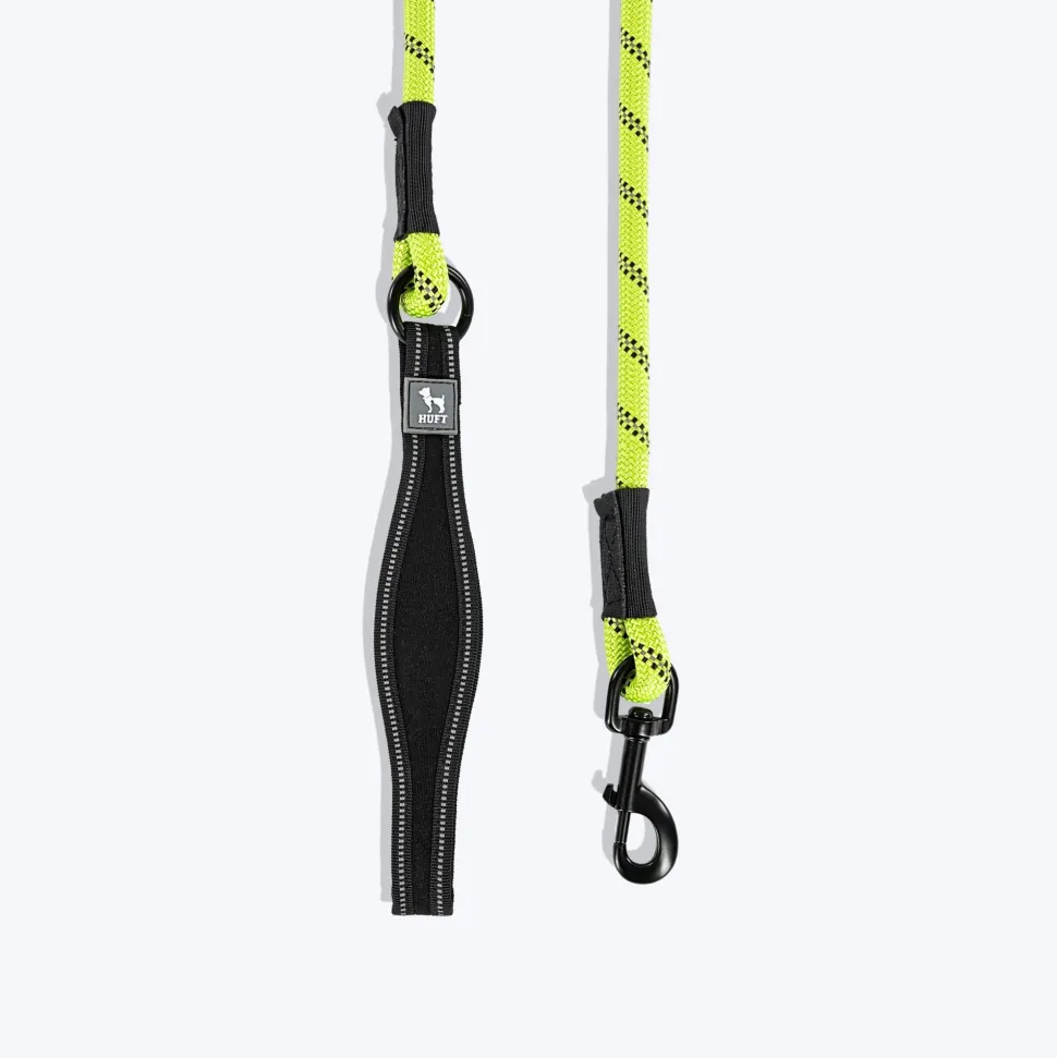 HUFT Classic Rope Leash For Dog - Neon Green - M - 5 ft