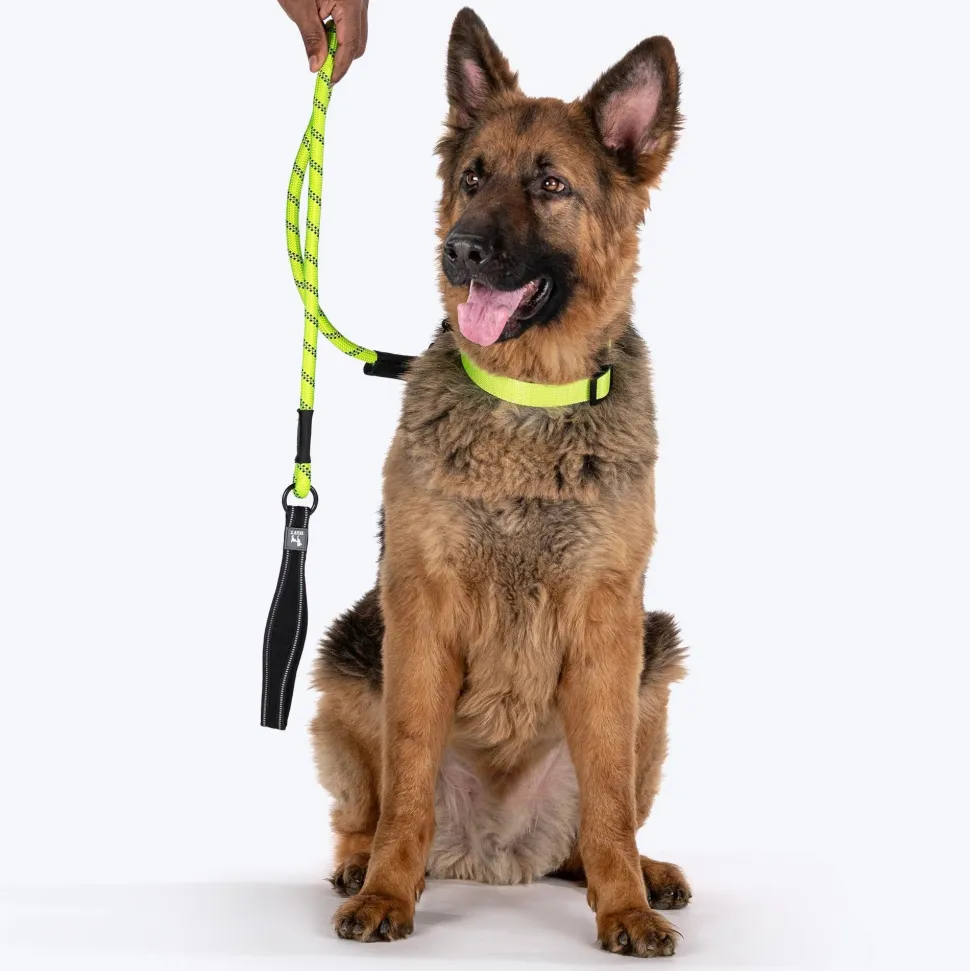 HUFT Classic Rope Leash For Dog - Neon Green - M - 5 ft