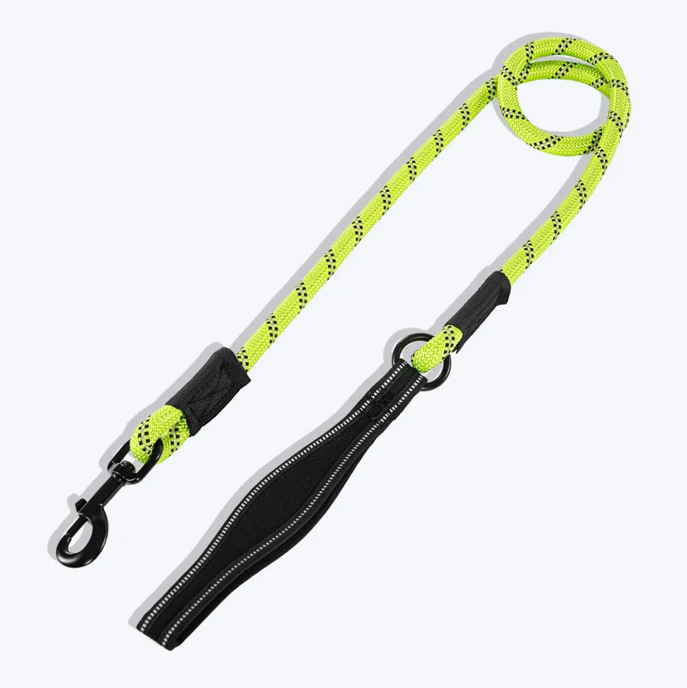 HUFT Classic Rope Leash For Dog - Neon Green - M - 5 ft