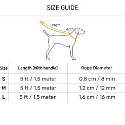 HUFT Classic Rope Leash For Dog - Black - 5 ft
