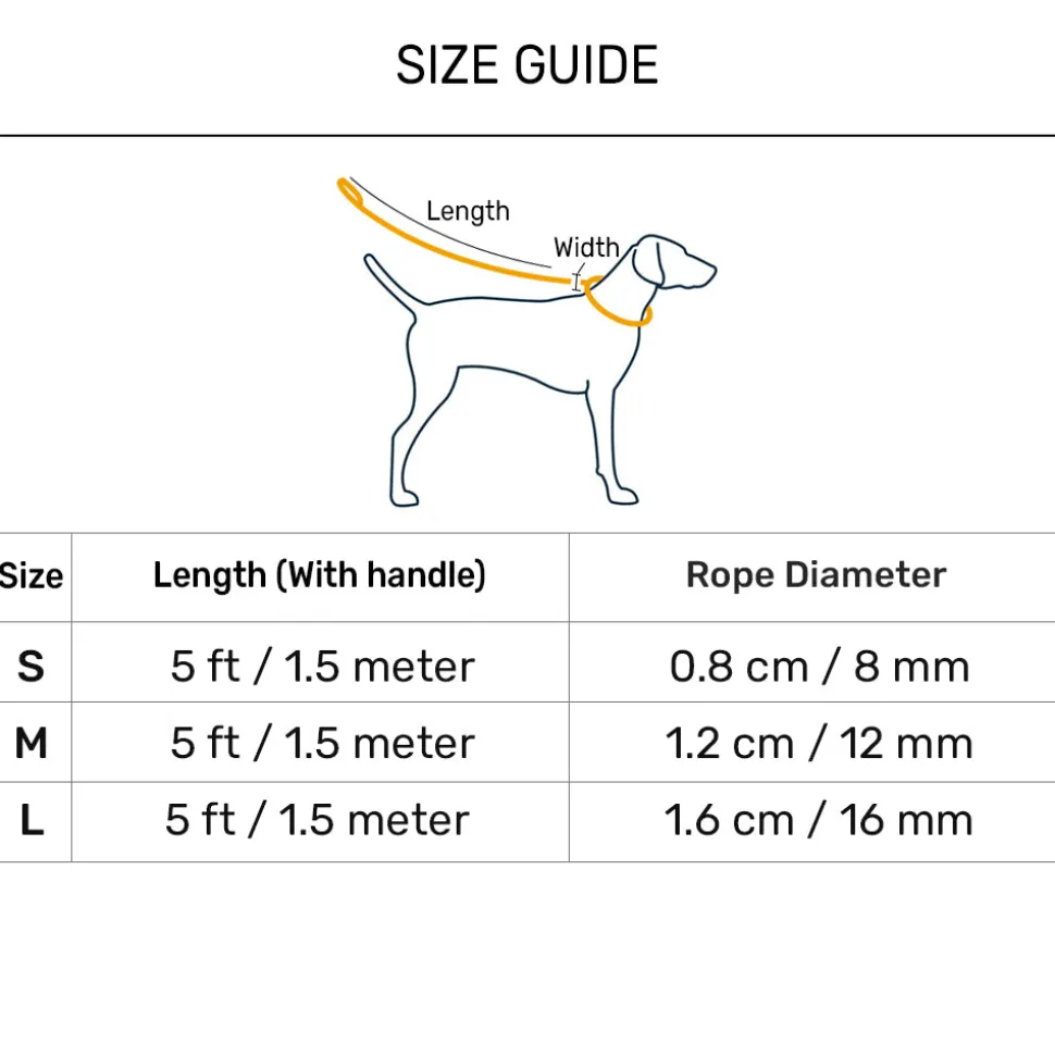 HUFT Classic Rope Leash For Dog - Red - 5 ft