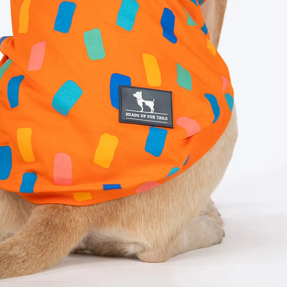 HUFT Confetti Love T-Shirt For Dog - Orange