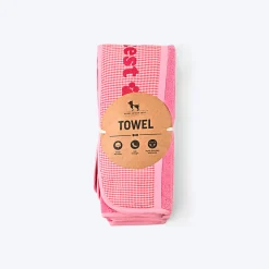 HUFT Cutest Microfibre Towel For Dogs & Cats - Light Pink