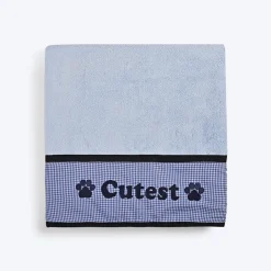 HUFT Cutest Microfibre Towel For Dogs & Cats - Light Blue