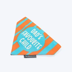 HUFT Dad's Favourite Child Printed Bandana For Dog - Orange