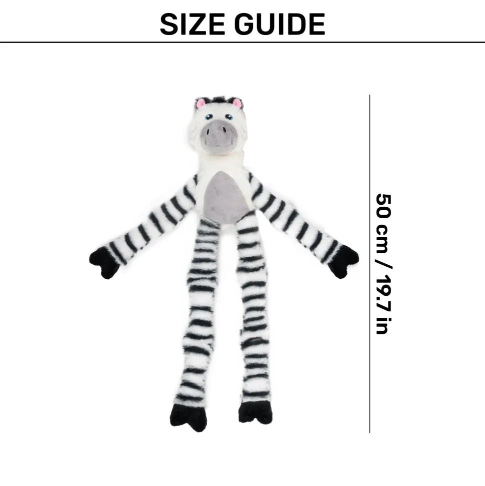 HUFT Debra The Zebra Squeaky Plush Toy For Dog - Multicolor