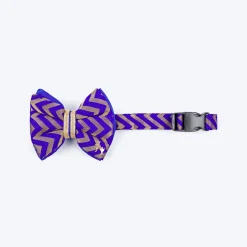 HUFT Desi Chevron Delight Bow Tie With Strap For Dog - Royal Blue