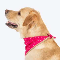 HUFT Desi Glam Knot Bandana For Dog - Pink